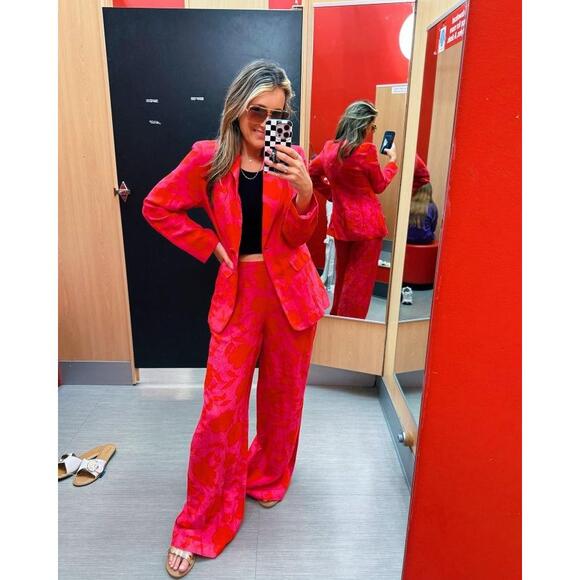 New Kate Spade x Target XXL Classic Rose Blazer Pink/Red Plus Extra Large Jacket - Picture 10 of 11